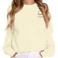 thumbnail image 1 of Chandails pour Femmes Automne à Manches Longues Col Ras du Cou Chandail Molletonné avec Imprimé « In My Girl Mom Era » Chandail Décontracté à Enfiler Grande Taille Chandail à Capuchon Chandail Sport Femme Beige P, 1 of 3