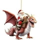 thumbnail image 1 of Uuiauoio Santa Claus Dinosaur Ride Christmas Ornament Blue Acrylic Tree Hanging Pendant Festive Party Decorations Holiday Home Supplies, 1 of 4
