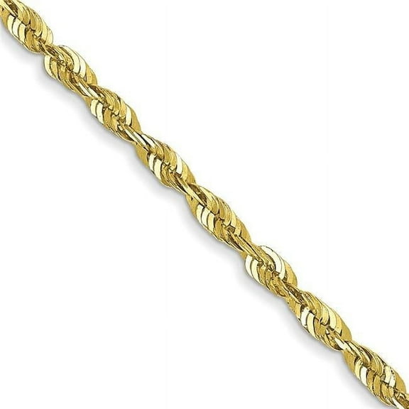 Primal Gold 10 Karat Yellow Gold 1.8mm Diamond-cut Extra-lite Rope Chain