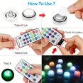 thumbnail image 4 of HLONK Wireless Adhesive LED Car Interior Ambient Light Remote Control Decoration Auto Roof Foot Atmosphere RGB Submersible Fish Tank Lamp Battery Colorful, 4 of 7