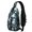 West Highland White Terrier and Flowers, variant on Pug and Party Hats White Pattern Sling Backpack, Casual Day Sling Pack with Earphone Port, Multi Pocket Design Gift Ideas for Hiking Cycling Walking