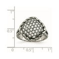 thumbnail image 6 of Stainless Steel Polished and Antiqued CZ Square Ring, 6 of 7