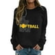 thumbnail image 2 of Gibobby Sudaderas para mujer Sudadera con capucha holgada de talla grande con estampado de béisbol de manga larga y cuello redondo para mujer (Negro, XXL), 2 of 3