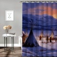 thumbnail image 2 of Creowell Teepees Mountains Snow Pretty Shower Curtain Set 100% Polyester Chic Modern Bathroom Decor with Hooks 69x72, 2 of 7
