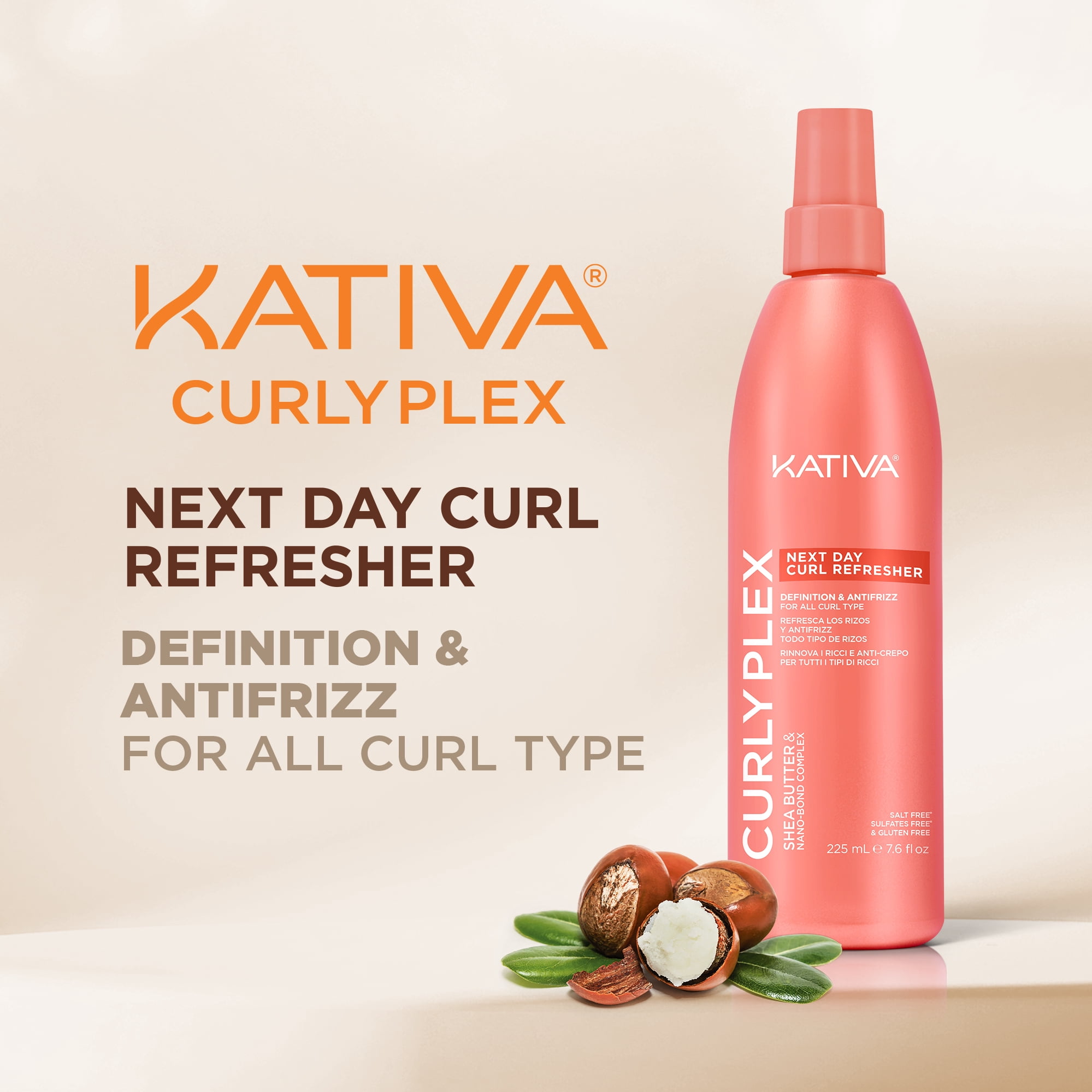 Kativa Curly Plex Curl Activator Cream 240 Ml | Locken Aktivator Mit Nano-Bond Complex, Shea Butter & Leinsamen