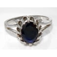 thumbnail image 6 of LBG British Made 925 Sterling Silver ring with Natural Sapphire Womens Promise Ring - 33 size options - Size 11.25, 6 of 7