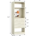 thumbnail image 3 of iSunirm Closet System with Drawers and Mirror, 25 Inch Freestanding Closet Organizer with Storage Shelves, Walk In Closet Tower for Closet, Bedroom, 25'' W x 15'' D x 80'' H, White Oak, 3 of 8