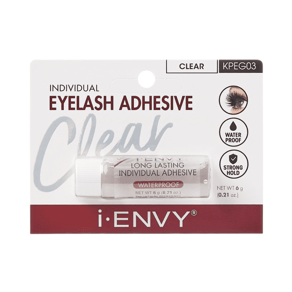 Kiss I Envy Clear 03 Individual Eyelash Adhesive, 0.21 Oz, 6 Pack