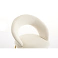 thumbnail image 3 of White Velvet Dining Chair With Metal Legs And Foam Filling For Kitchen Or Room 26.65"w Ergonomic Design Filling, Golden Legs,, 3 of 7