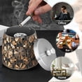 thumbnail image 4 of Yayeee Ashtray with Lid for Cigarette Smokeless Stainless Steel Home Ash Holder, Metallic Flower, 4 of 7