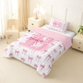 thumbnail image 2 of Erosebridal Letter Monogrammed B Twin Comforter Sets 3-Piece For Kids,Girls Cartoon Ribbon Bowknot Bedding Set,Pink Reversible, 2 of 6