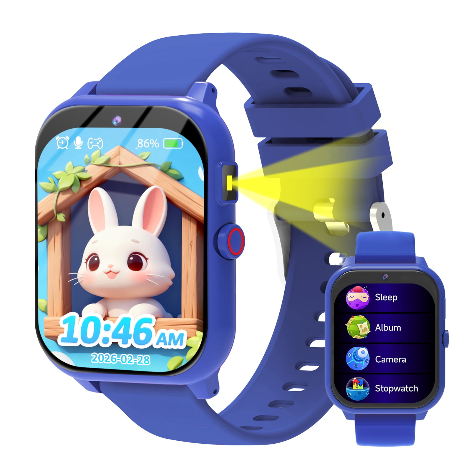 Kids Smart Watch with 1.83" Touch Screen, DIY Watch Face,Pedometer and sleep multifunctional,Educational Birthday Gifts for Boys Girls Ages 4 5 6 7 8+ (Blue)