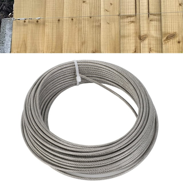 Wire Rope Kit, 3mm Diameter Blue Coated Multifunctional Rugged 66ft Length Steel Wire Cable Kit for Curtain