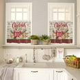 thumbnail image 4 of Santa Claus Candy Cane Curtain Valances Set Xmas Christmas Kitchen Curtains 36&nbsp;inch Length Rod Pocket Valance and Tiers 3 Piece Set Small Bedroom Bathroom Laundry Decor, 4 of 7