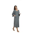 thumbnail image 5 of EA'S SECRET Women's 100% Cotton Robe Lightweight 3/4 Sleeve Zipper Robes Soft Knee Length Bathrobe Breathable Loungewear Housecoat(Dark Gray,2XL）, 5 of 8