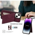 thumbnail image 3 of Phone Case for iPhone 13 6.1 inch Wallet Cover with Tempered Glass Screen Protector and RFID Slim Credit Card Holder Slot Stand Cell Accessories iPhone13 5G i i-Phone i13 iPhone13case Women Girls Red, 3 of 13