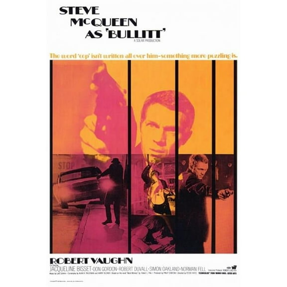 Pop Culture Graphics MOVAF5184 Bullitt Movie Poster Print, 27 x 40
