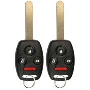 2 PACK KeylessOption Keyless Entry Remote Control Uncut Car Ignition Key Fob Replacement for KR55WK49308 2008-2012 Honda Accord Sedan & 2009-2015 Honda Pilot