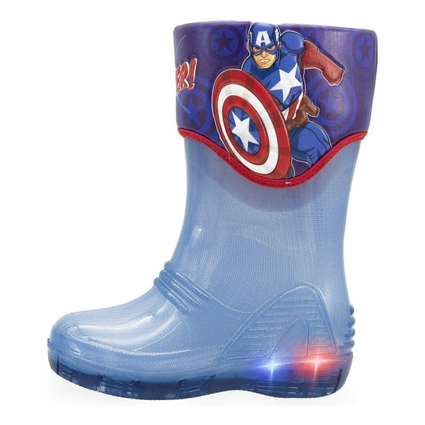 Bota Lluvia Luces Marvel Niño Arsenal 13-21 Capitán América azul