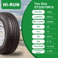 thumbnail image 5 of Hi-Run 2 Set ST100 ST225/75R15 10PR 117M Trailer Tire & 15X6 6 Lugs on 5.5" PCD, 0 Offset Wheel Assembly Fits 225/75/15, 225 75 15, 5 of 9