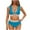 Sky Blue Swimsuits, variant on Women High Waisted Bikini Sets Ruffle V-Neck Swimsuits Color Block Two Piece Drawstring Bathing Suit