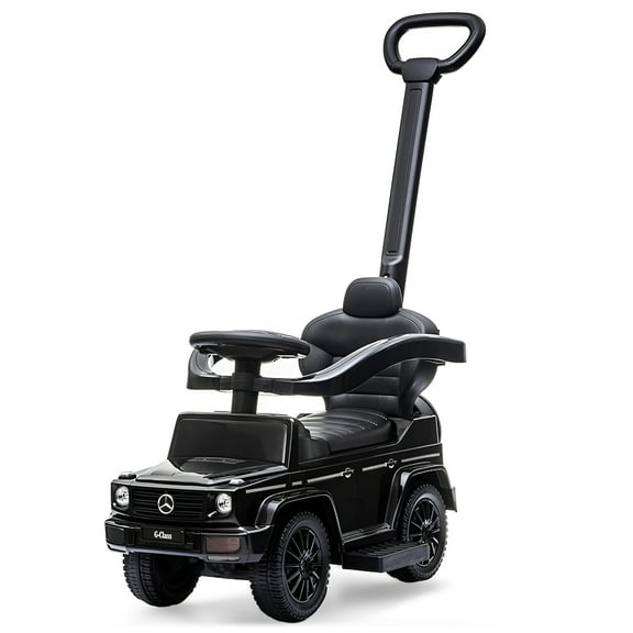 Open Box Best Ride On Cars Stroller Mercedes G-Wagon 3 in 1 Push Car, Black