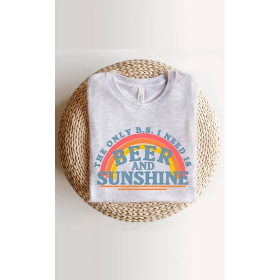 Beer and Sunshine Rainbow Graphic Tee T-Shirt