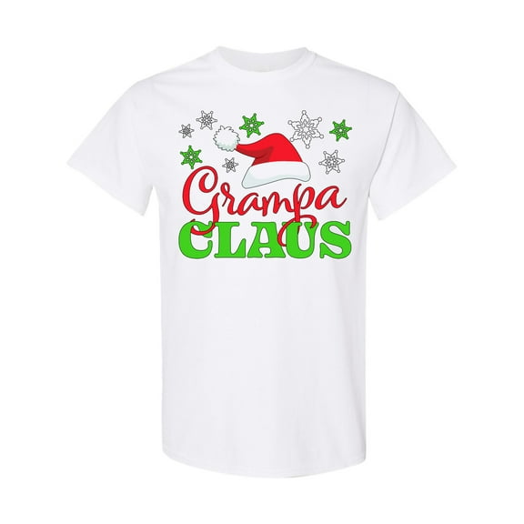 Inktastic Grampa Claus with Christmas Santa Hat and Snowflakes T-Shirt