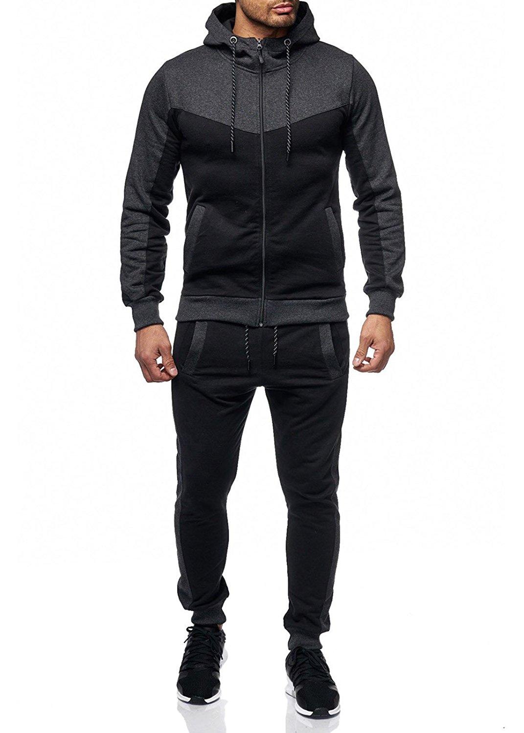 Men Gym Sports Suit Hoodie Jacket 
