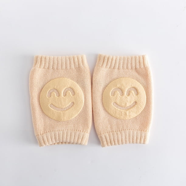 Calcetines De Bebé Protección De Codo Rodilla Para Gatear Niños Pequeños Cara Sonriente