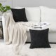 thumbnail image 3 of Juego de fundas de almohada decorativas negras de 20 x 20 pulgadas, para sofá, sala de estar, dormitorio, fundas de almohada de pana suaves y acogedoras, paquete de 2, decoración de rayas, 3 of 5