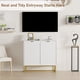 thumbnail image 5 of Moderno blanca wood credenza consola gabinete-buffet sideboard con 2 doors y estante, 5 of 7