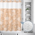 thumbnail image 3 of No Hook Shower Curtain, Orange Flowers Shower Curtains for Bathroom with See Through Top Window, Farmhouse Botanical Floral Butterfly Waterproof & Washable Bath Curtain Stall 48"x72", 3 of 9