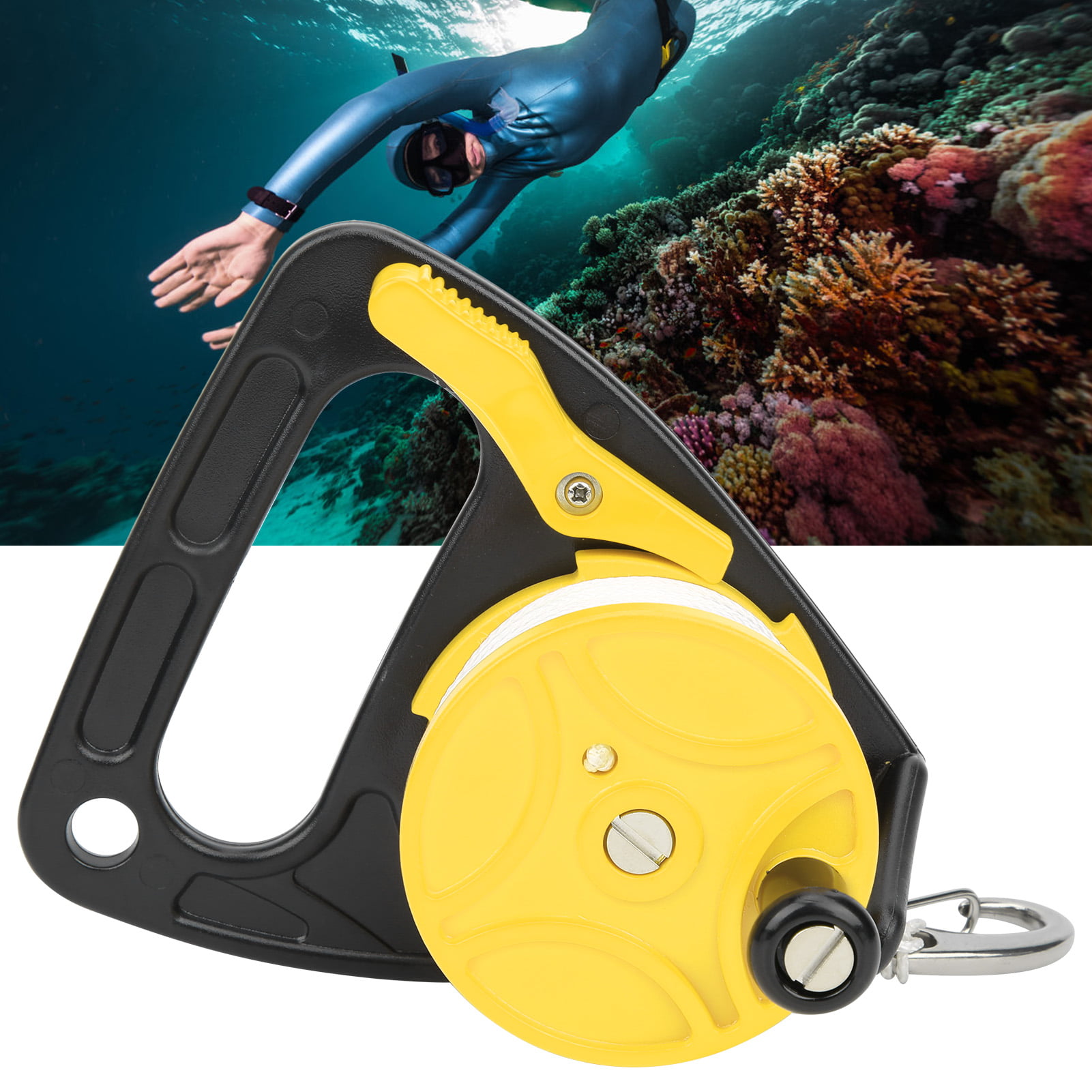 Diving Line Wheel Diving Reel 150ft Dive Reel Compact for Kayaking Diving Line Reel 
