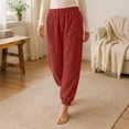 thumbnail image 3 of Bixock Women Pajamas Pants Fleece Loungewear Pants Heart Graphic Brushed Jogger Sleep Pants High Elastic Waist Soft Warm Loose Indoor Homewear Sleepwear Trousers Women Clothings, 3 of 5