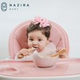 thumbnail image 4 of 8 Piece  Suction - Silicone Suction Bowls  Divided Plates  Straw Sippy Cup - Toddler Self Feeding Eating Utensils Set with Bibs  Spoons  Fork (Magic Mint), 4 of 9