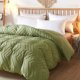 thumbnail image 4 of Funda Nórdica Verde Queen Size, 3pc Boho Mechón de Microfibra Ropa de Cama Consolador, 4 of 6