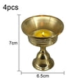 thumbnail image 2 of Dinheiro 4 Uds. Lámpara Ghee, soporte para lámpara de mantequilla, portavelas de copa dorada, lámpara de aceite de latón tibetano, suministros para Altar budista, 2 of 6