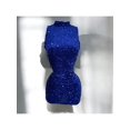 thumbnail image 1 of Vestido de Lentejuelas de Cuello Alto y Manga Larga - Brilla en tus Noches Especiales Color Azul Talla Chica Marca Emil SaEs, 1 of 4