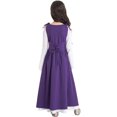 thumbnail image 2 of TiaoBug Girls Medieval Princess Renaissance Dress Lace-up Vintage Maxi Dress Halloween Cosplay Fancy Dress Purple 14, 2 of 7
