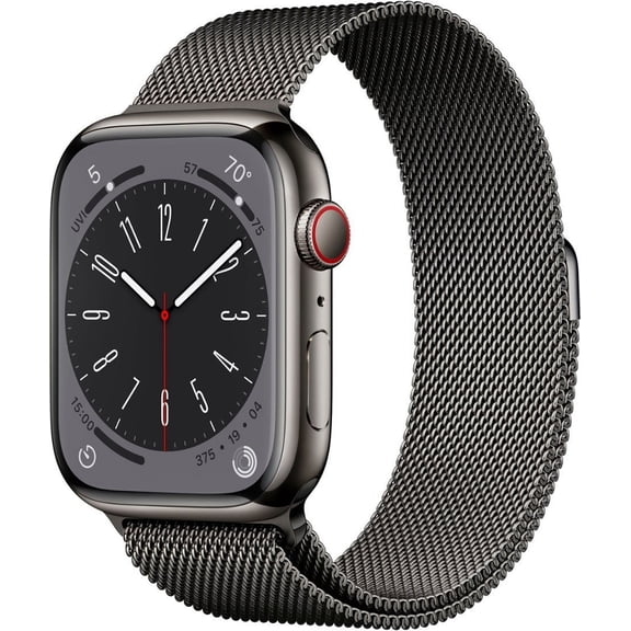 Apple, Watch Series 8, GPS+LTE Stainless Steel Case Milanese Loop, Graphite / 45MM