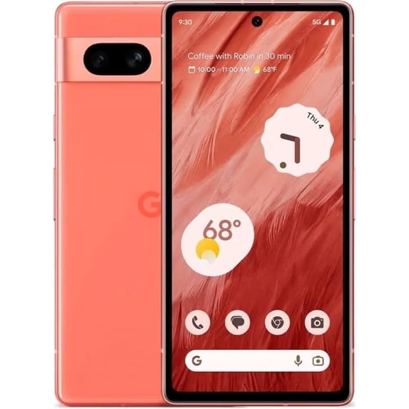 Restored Google Pixel 7a GWKK3 (Fully Unlocked) 128GB Coral (Refurbished)