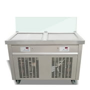 Kolice Commercial ETL Fried Ice Cream Roll Machine,Rolled Ice Cream Machine-21x21 Double Square Pans