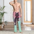 thumbnail image 4 of Salouo Cats On Broomstick Print Pajama Pants for Men, Lounge Pants Elastic Waistband Casual Men's sleepwear Loungewear Sleep Pajama Pant -Large, 4 of 7