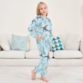 thumbnail image 6 of Fluffy Pajamas Set Fuzzy Winter Warm Pj Sets Pullover Tops and Long Pants Sailfish and Coral Reef Pattern X-Small, 6 of 8