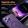 thumbnail image 5 of for iPhone 14 Pro Case Magnetic Compatible with MagSafe Slim Translucent Matte Phone Case Cover 6.1 inch, Deep Purple, 5 of 14