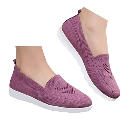 Mepaouo Women s Mesh Flats Shoes Breathable Casual Slip on Shoes Work Walking Flat Loafers Shoe