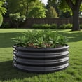 thumbnail image 2 of Tcbosik Outdoor Raised Garden Bed, Galvanized Metal Raised Planter Boxes, Round Garden Bed for Vegetables, Fruits, Flowers, 2.67x1ft, Black, 2 of 6