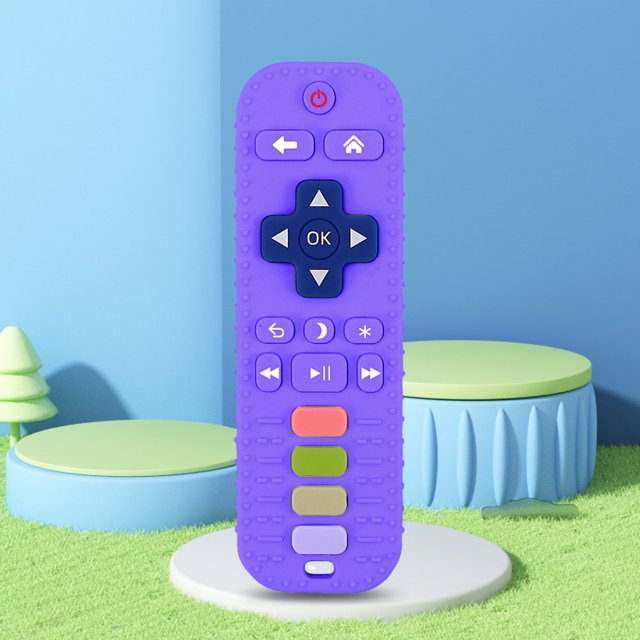 Juguete para masticar para bebés, juguete de desarrollo sensorial congelable sin BPA (púrpura)