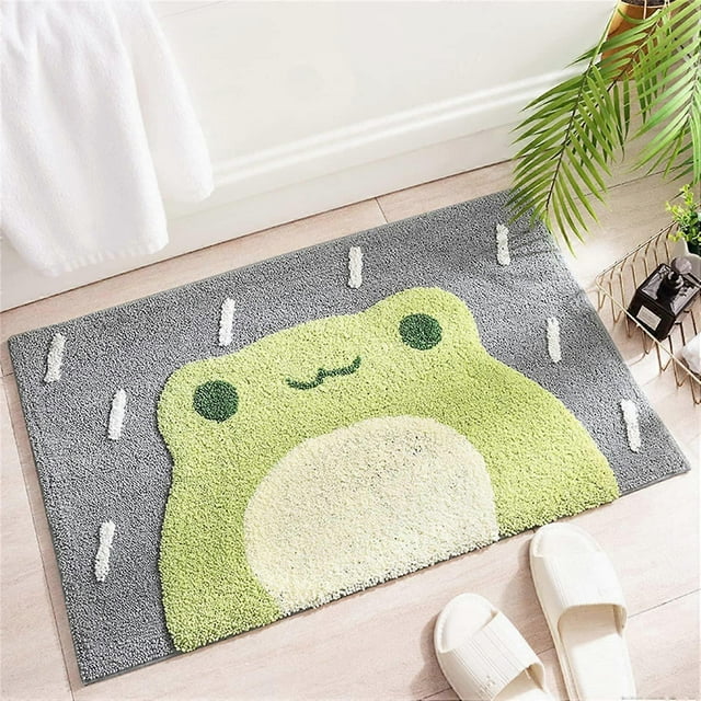 Alfombrilla de baño antideslizante de microfibra suave para ducha, absorbente de agua, lavable a máquina, 50 x 80 cm, azul